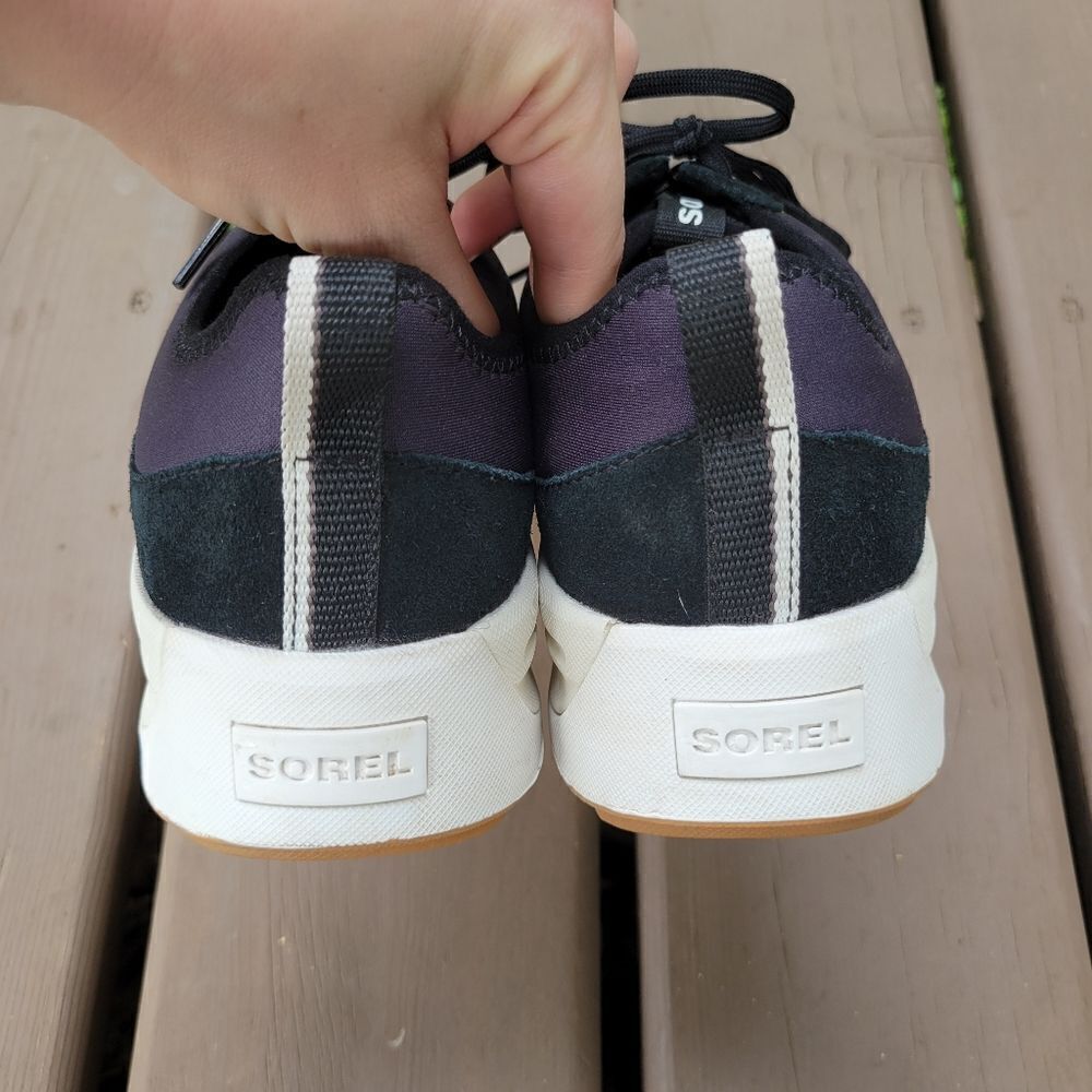 Sorel Ona 503 Black Leather Everyday Low Top Platform Lace-up Sporty Sneakers 10 - Picture 6 of 9